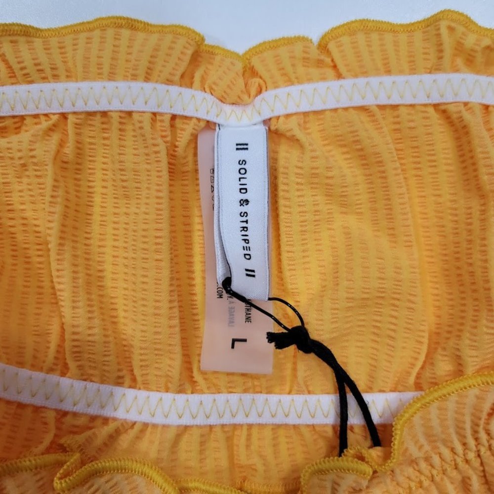 Solid & Striped Audrey Bikini Top Yellow Pucker Size Large - Picture 6 of 9